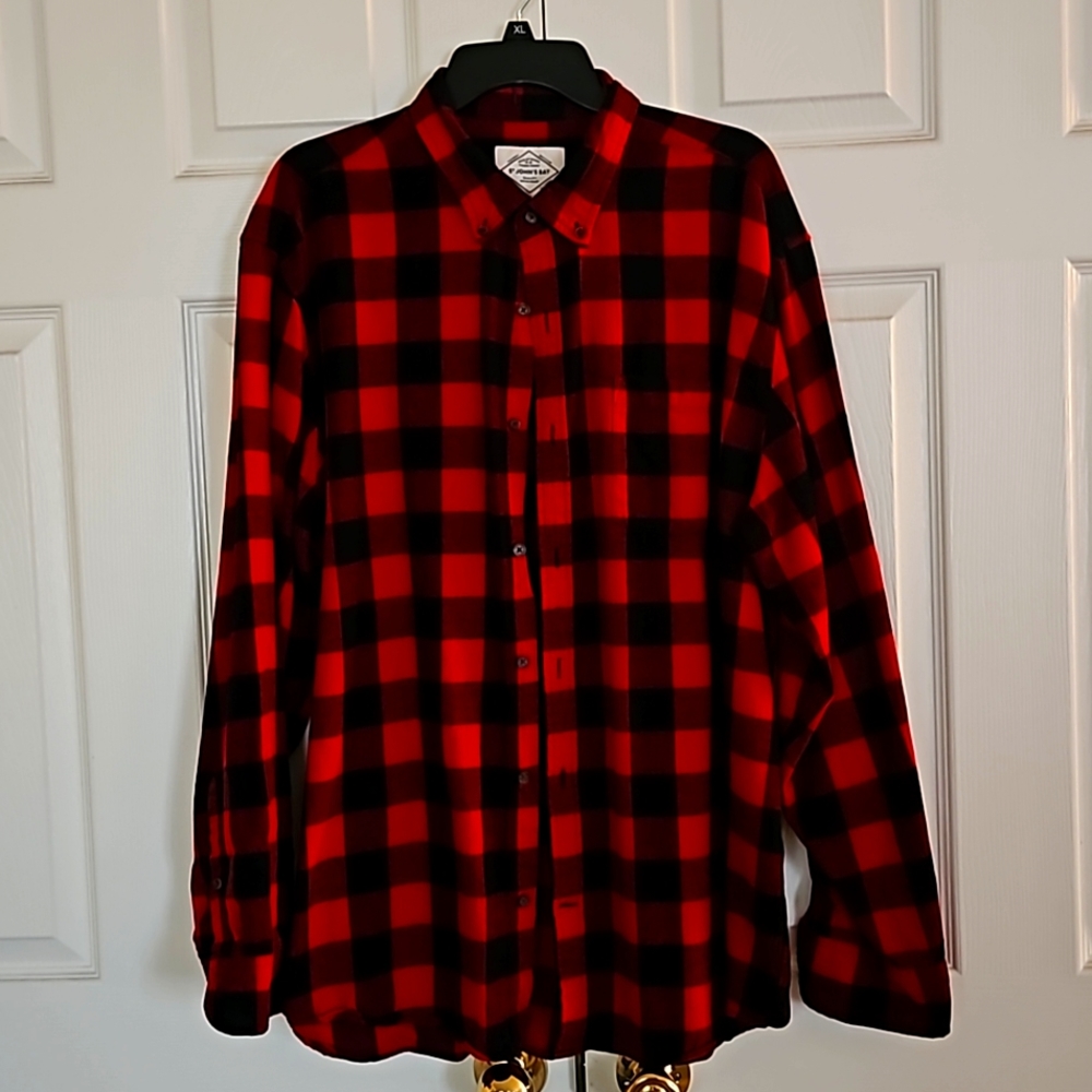 Mens red and black flannel